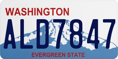 WA license plate ALD7847