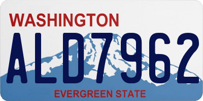WA license plate ALD7962