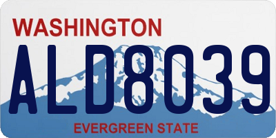 WA license plate ALD8039