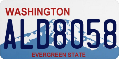 WA license plate ALD8058