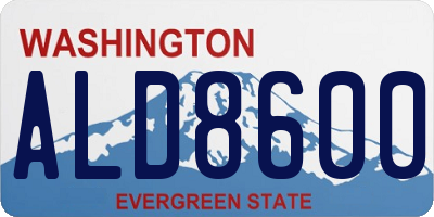 WA license plate ALD8600