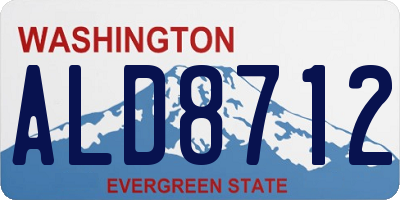 WA license plate ALD8712