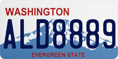 WA license plate ALD8889