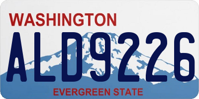 WA license plate ALD9226