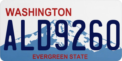 WA license plate ALD9260