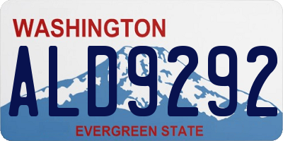 WA license plate ALD9292