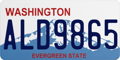 WA license plate ALD9865