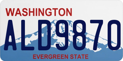 WA license plate ALD9870