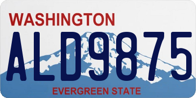 WA license plate ALD9875