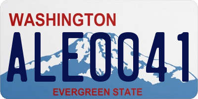 WA license plate ALE0041