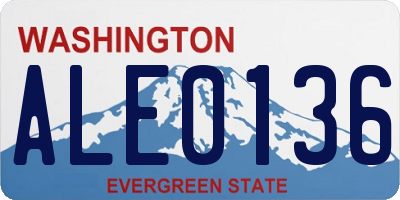 WA license plate ALE0136