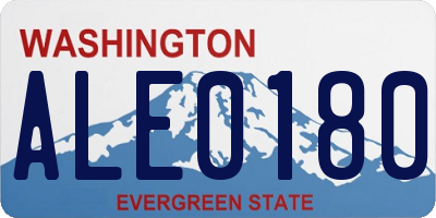 WA license plate ALE0180