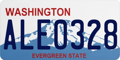 WA license plate ALE0328