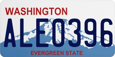 WA license plate ALE0396