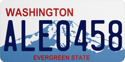 WA license plate ALE0458