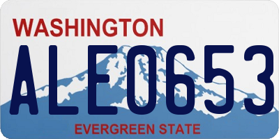WA license plate ALE0653
