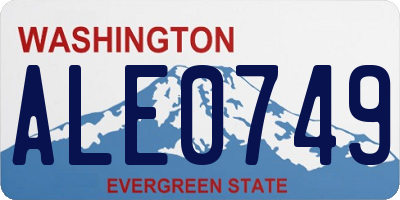 WA license plate ALE0749
