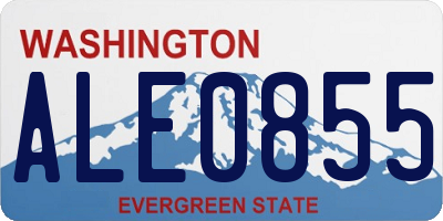WA license plate ALE0855