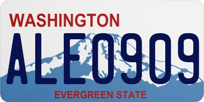 WA license plate ALE0909