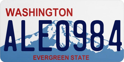 WA license plate ALE0984