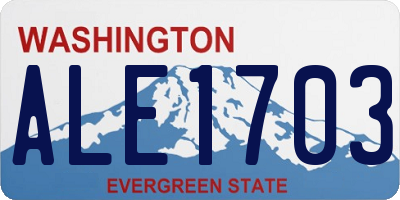 WA license plate ALE1703