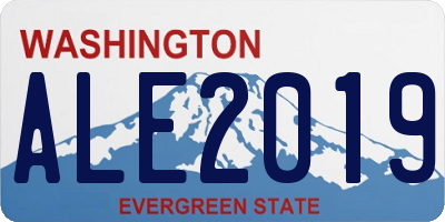 WA license plate ALE2019