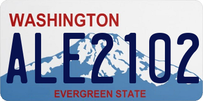 WA license plate ALE2102