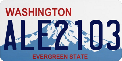 WA license plate ALE2103