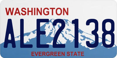 WA license plate ALE2138