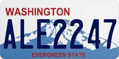 WA license plate ALE2247