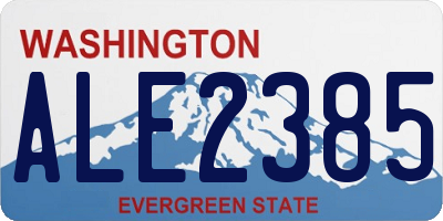 WA license plate ALE2385