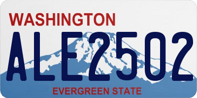 WA license plate ALE2502