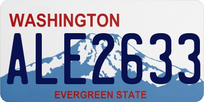 WA license plate ALE2633