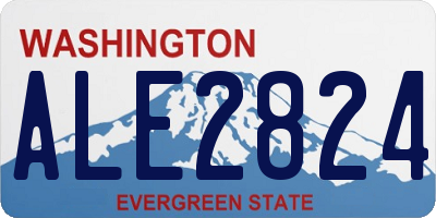 WA license plate ALE2824