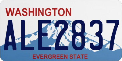 WA license plate ALE2837