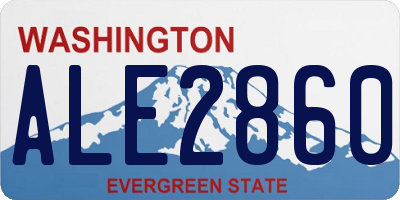 WA license plate ALE2860