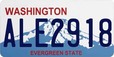 WA license plate ALE2918