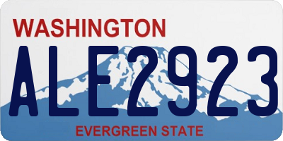 WA license plate ALE2923