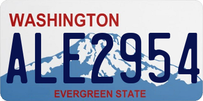 WA license plate ALE2954