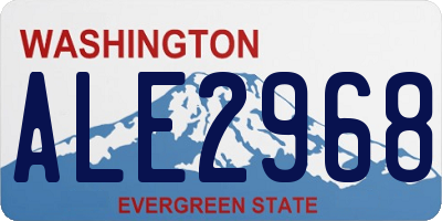 WA license plate ALE2968