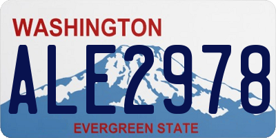 WA license plate ALE2978