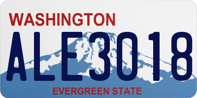 WA license plate ALE3018