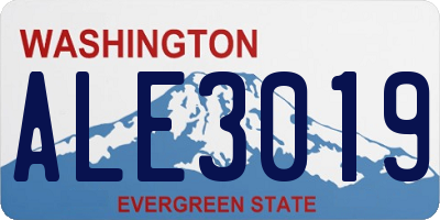 WA license plate ALE3019