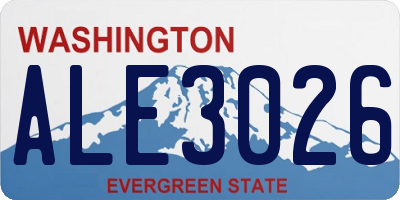 WA license plate ALE3026