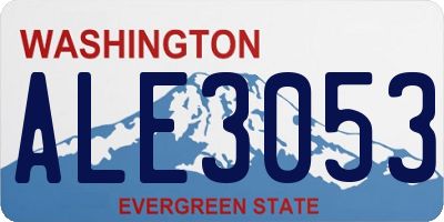 WA license plate ALE3053