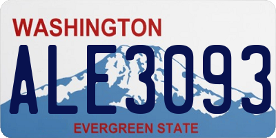 WA license plate ALE3093