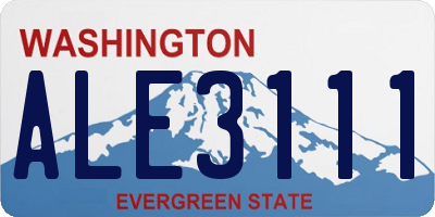 WA license plate ALE3111