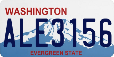 WA license plate ALE3156