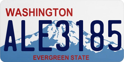 WA license plate ALE3185