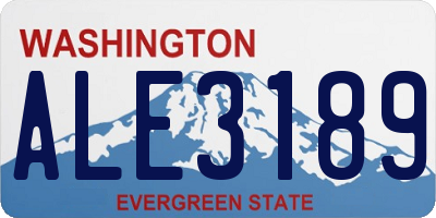 WA license plate ALE3189